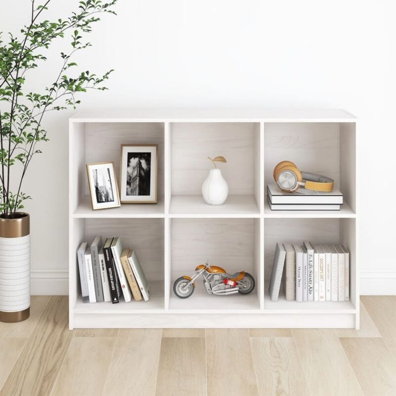 Design In - Bibliothèque,Armoire de livres,Meuble de Rangement Blanc 104x33x76 cm bois de pin massif CFW98544