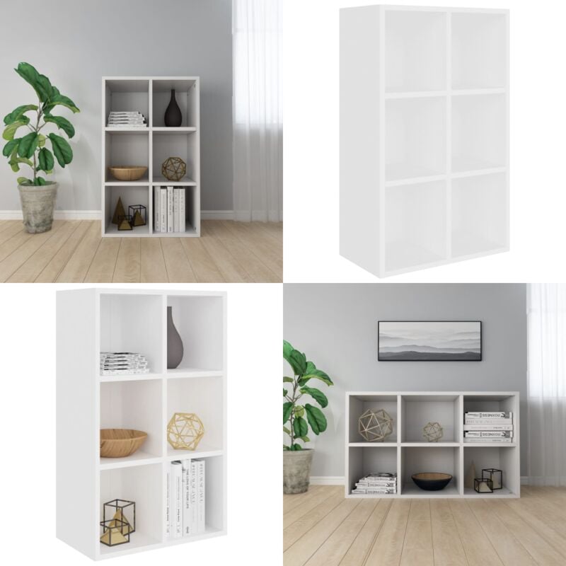 Vidaxl - Bibliothèque/Buffet blanc 66x30x98 cm bois d'ingénierie - Bibliothèque Blanche - Bibliothèque Moderne - Bibliothèque Rangement - Étagère