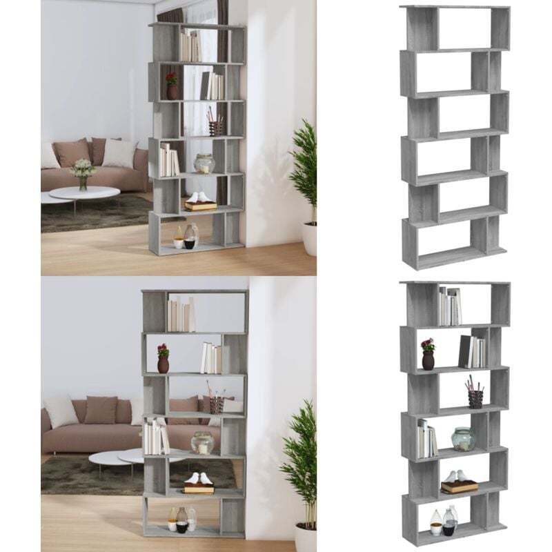 Vidaxl - Bibliothèque/Cloison Sonoma gris 80x24x192 cm Bois d'ingénierie - Bibliothèque - Étagère - Meuble De Rangement - Mobilier Intérieur