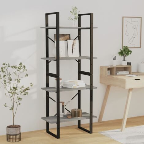 Bibliothèque,Étagère 4 niveaux de Rangement Ouvert,Étagère livres Sonoma gris 60x30x140 cm Bois - DH85912