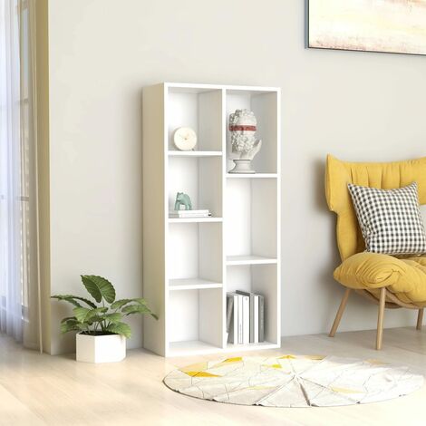 Bibliothèque,Étagère de Rangement Ouvert,Étagère livres Blanc 50x25x106 cm Bois d'ingénierie - DH57170