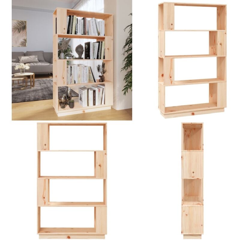 Vidaxl - Bibliothèque/Séparateur de pièce 80x25x132 cm Pin solide - Bibliothèque - Bibliothèque Design - Meuble Rangement - Étagère Bois - Séparateur
