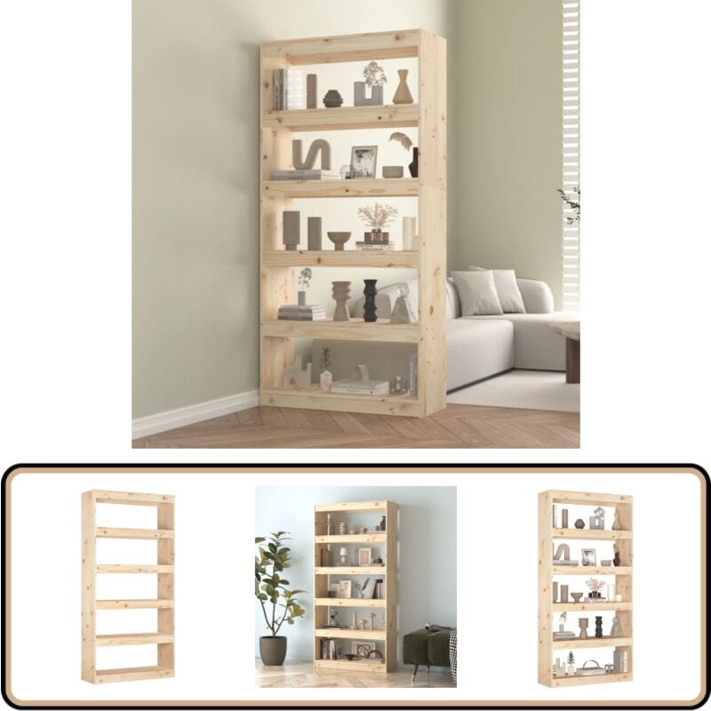 Vidaxl - Bibliothèque/Séparateur de pièce 80x30x167,4 cm pin massif - Bibliothèque - Meuble De Rangement - Étagère - Séparateur De Pièces