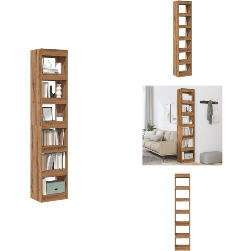 Vidaxl - Bibliothèque/Séparateur de pièce chêne artisanal 40x30x198 cm - Armoire à Livres - Armoires à Livres - Séparateur De Pièce - Bibliothèque