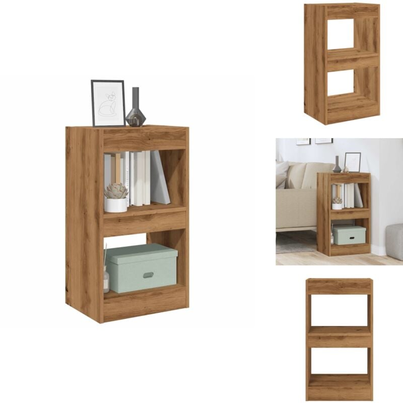 Bibliothèque/Séparateur de pièce chêne artisanal 40x30x72 cm - Armoire à Livres - Armoires à Livres - Séparation De Pièce - Bibliothèque