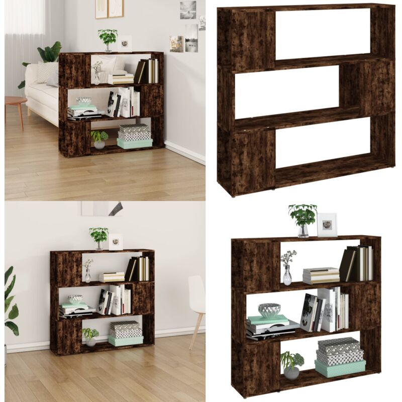 Bibliothèque/Séparateur de pièce Chêne fumé 100x24x94 cm - Bibliothèque Murale - Meuble Rangement - Étagère Ouverte - Séparateur De Pièce