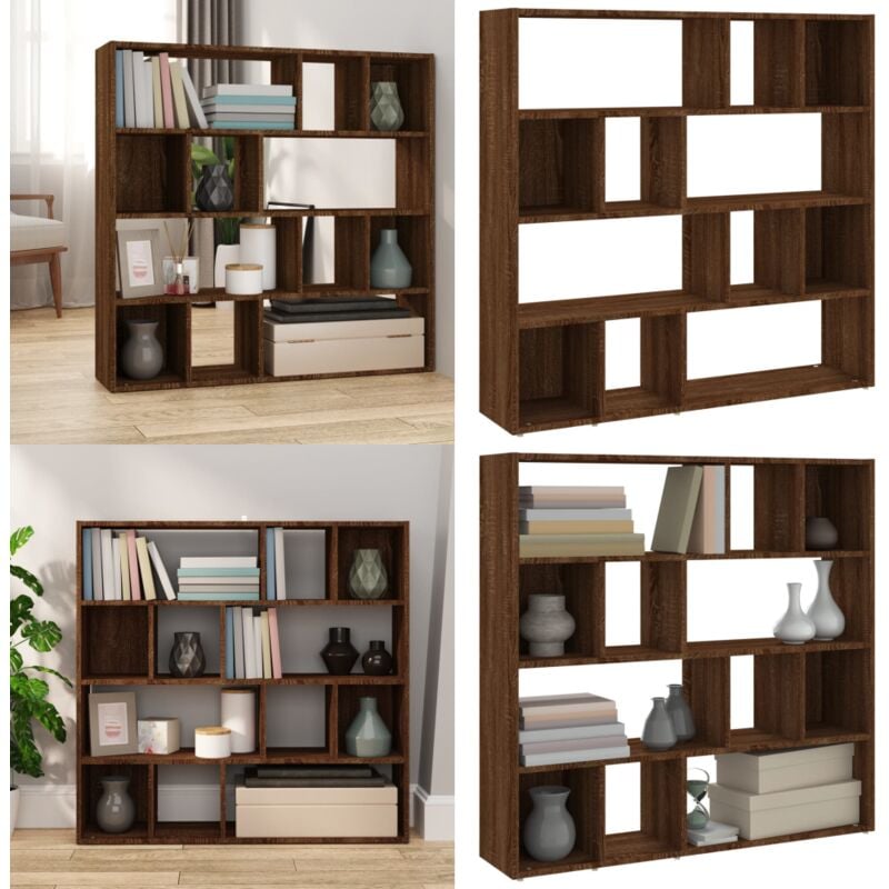 Vidaxl - Bibliothèque/Séparateur de pièce Chêne marron 105x24x102 cm - Bibliothèque - Séparateur De Pièce - Meuble Rangement - Étagères