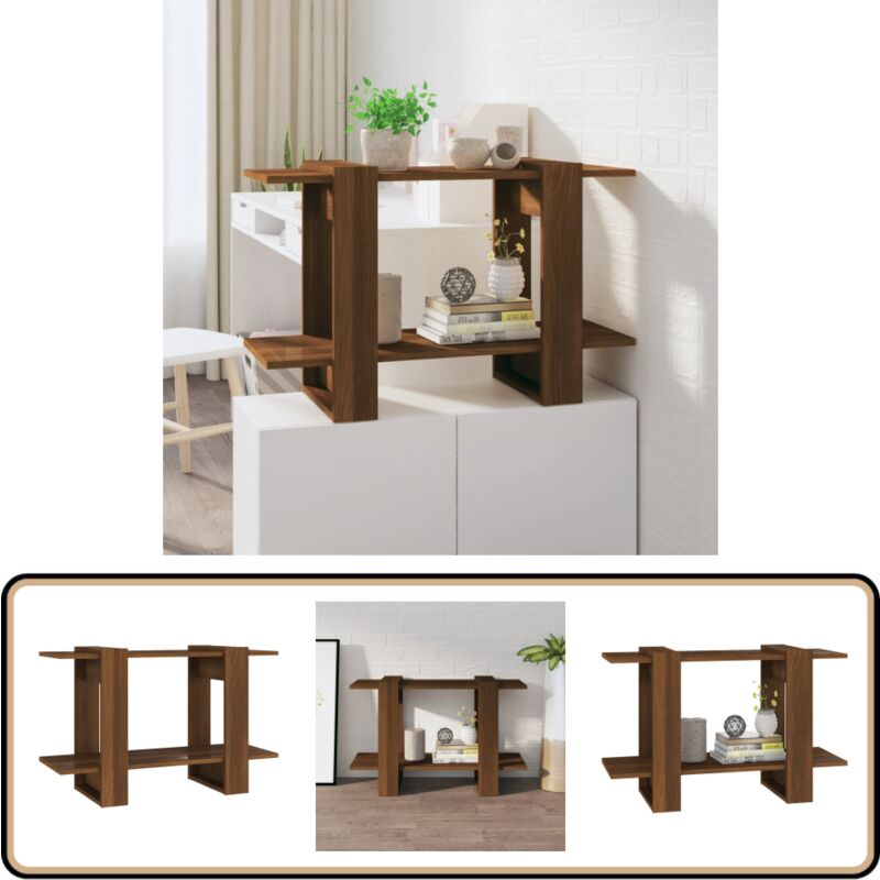 Bibliothèque/Séparateur de pièce Chêne Marron 80x30x51 cm - Bibliothèque - Meuble Rangement - Étagère - Séparateur Pièce - Mobilier Intérieur