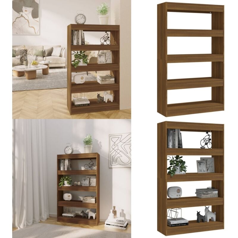 Vidaxl - Bibliothèque/Séparateur de pièce Chêne marron Bois d'ingénierie - Bibliothèque - Meuble Rangement - Étagère - Séparateur Pièce