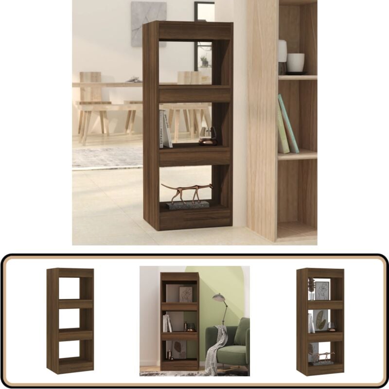 Vidaxl - Bibliothèque/Séparateur de pièce Chêne marron Bois d'ingénierie - Bibliothèque - Meuble Rangement - Étagère - Séparateur Pièce