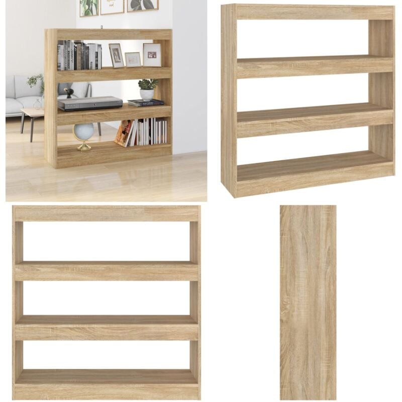 Vidaxl - Bibliothèque/Séparateur de pièce chêne sonoma 100x30x103 cm - Bibliothèque En Bois - Bibliothèque Moderne - Étagère Murale - Meuble