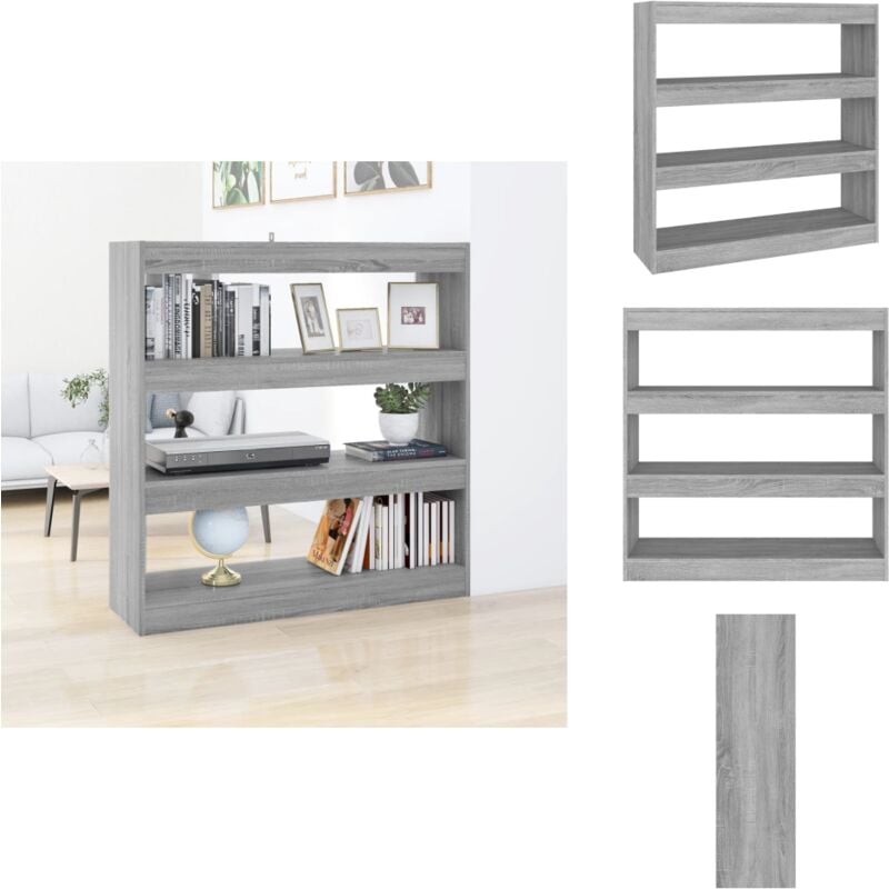 Vidaxl - Bibliothèque/Séparateur de pièce sonoma gris 100x30x103 cm - Bibliothèque - Meuble Rangement - Étagère - Séparateur Pièce - Bibliothèque
