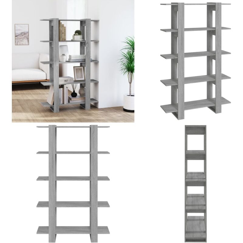 Vidaxl - Bibliothèque/Séparateur de pièce Sonoma gris 100x30x160 cm - Bibliothèque - Étagère - Meuble De Rangement - Séparateur De Pièce - Mobilier
