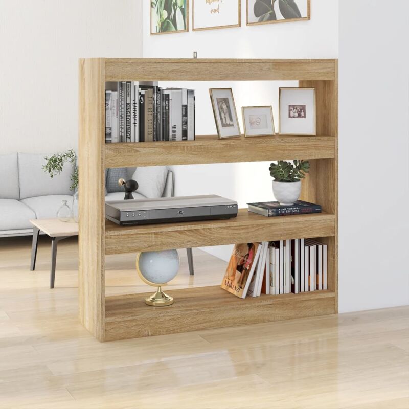 Design In - Bibliothèque/Séparateur de pièce,Armoire de livres,Meuble de Rangement chêne sonoma 100x30x103 cm CFW25797