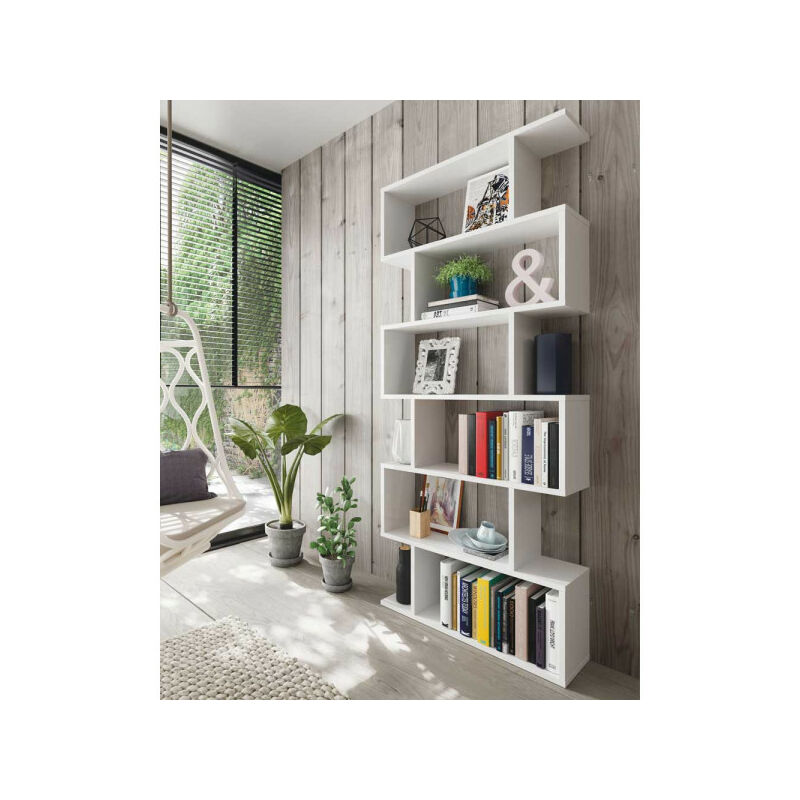 TMM - Bibliothèque 6 niveaux Blanc - taba - l 80 x l 24 x h 192 cm
