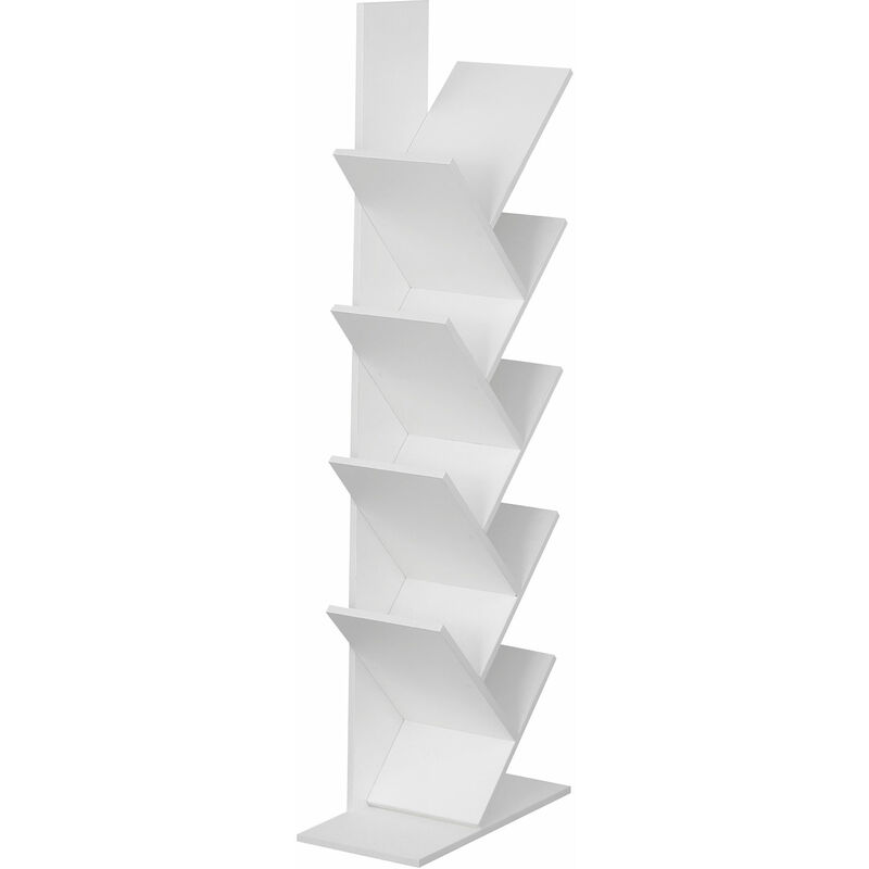 Happy Garden - Bibliothèque 8 étagères inclinées blanche simone
