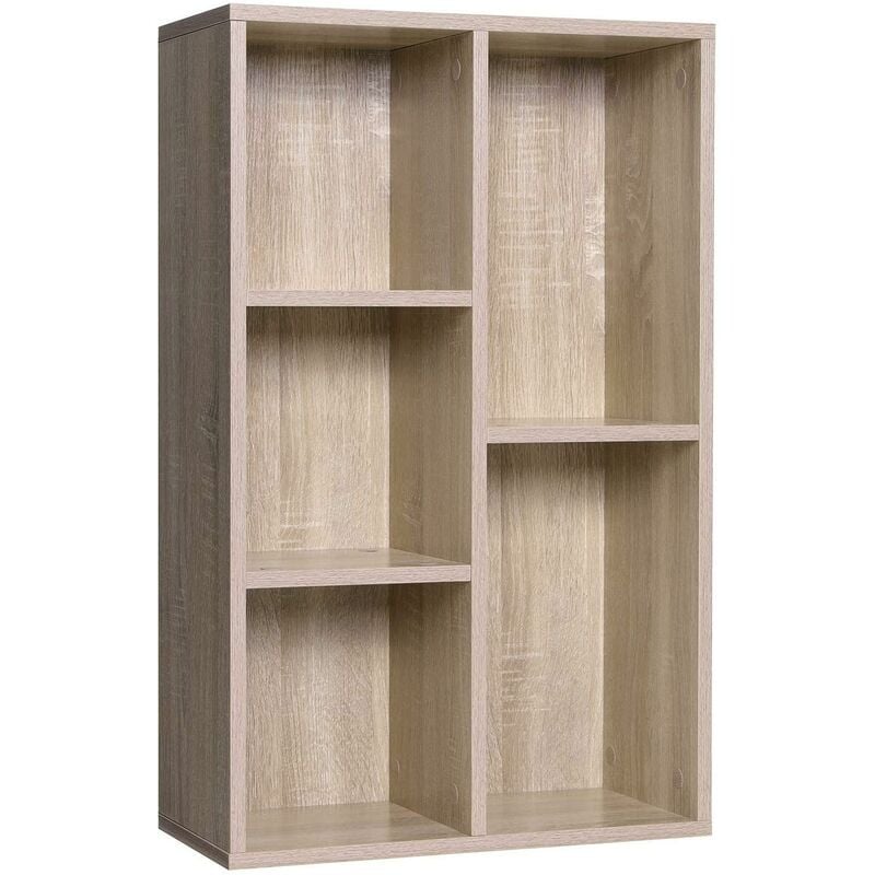 Helloshop26 - Bibliothèque armoire étagère de rangement 5 casiers bois - Bois