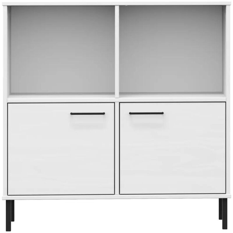 Bibliothèque avec pieds en métal Blanc 90x35x90,5 cm Bois oslo