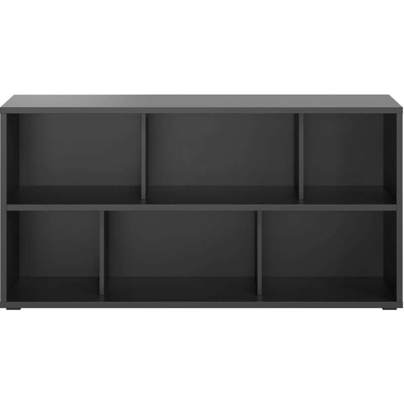 Bibliothèque basse noire L140 cm EPURE