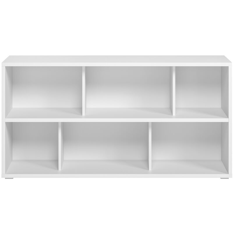 Miliboo - Bibliothèque basse finition bois blanc L140 cm epure