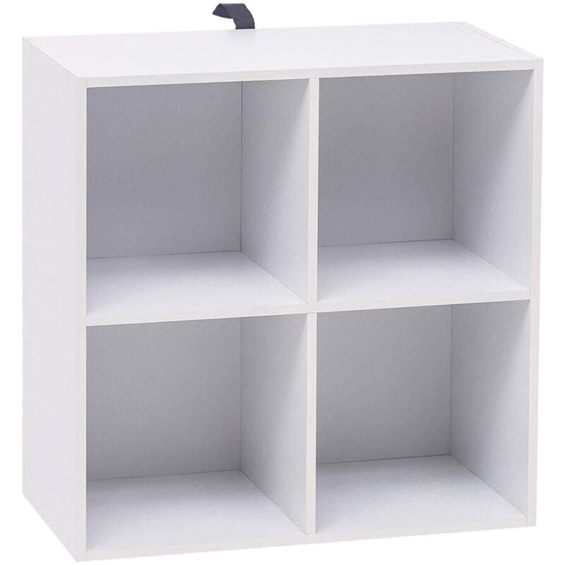 Bibliothèque 4 cubes bureau 60 x 30 x 60 cm en bois blanc