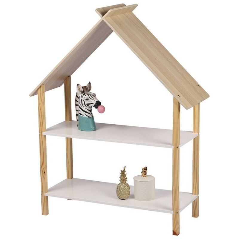 Bibliothèque enfant design maison 2 étagères Dream