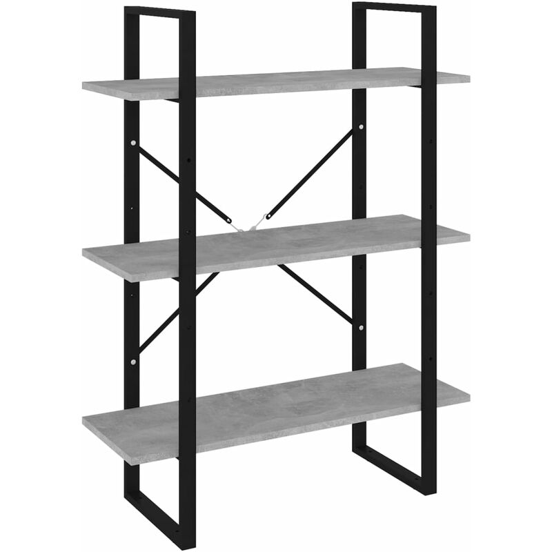 Bibliothèque gris béton 80x30x105 cm bois d'ingénierie Vidaxl