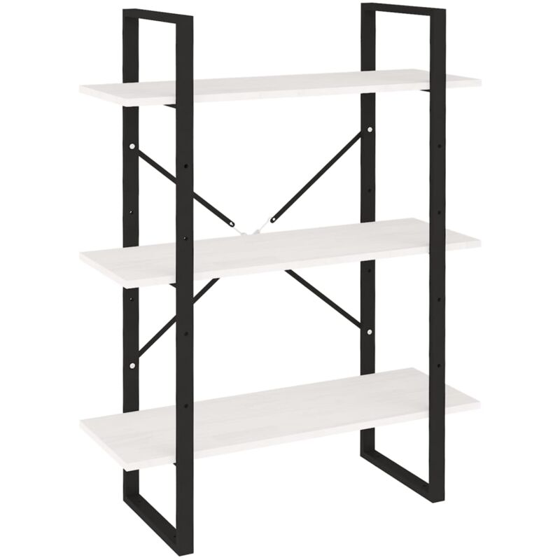 Vidaxl - Bibliothèque à 3 niveaux Blanc 80x30x105 cm Bois de pin massif