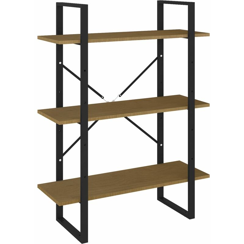 Vidaxl - Bibliothèque à 3 niveaux Marron 80x30x105 cm Bois de pin massif