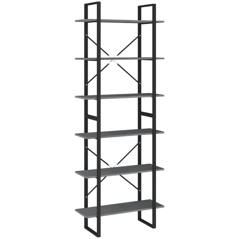 Vidaxl - Bibliothèque Gris 80x30x210 cm Bois de pin solide