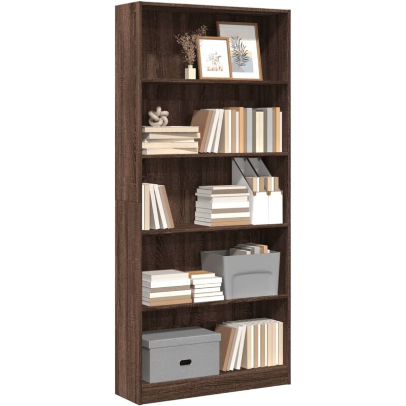 Bibliothèque chêne marron 80x24x176 cm bois d'ingénierie - Vidaxl