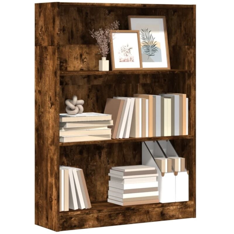 Bibliothèque chêne fumé 80x24x109 cm bois d'ingénierie Vidaxl