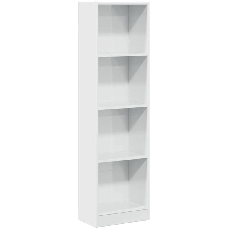 Bibliothèque blanc brillant 40x24x143 cm bois d'ingénierie Vidaxl