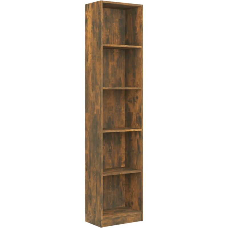 Bibliothèque 5 niveaux Chêne fumé 40x24x175cm Bois d'ingénierie Vidaxl