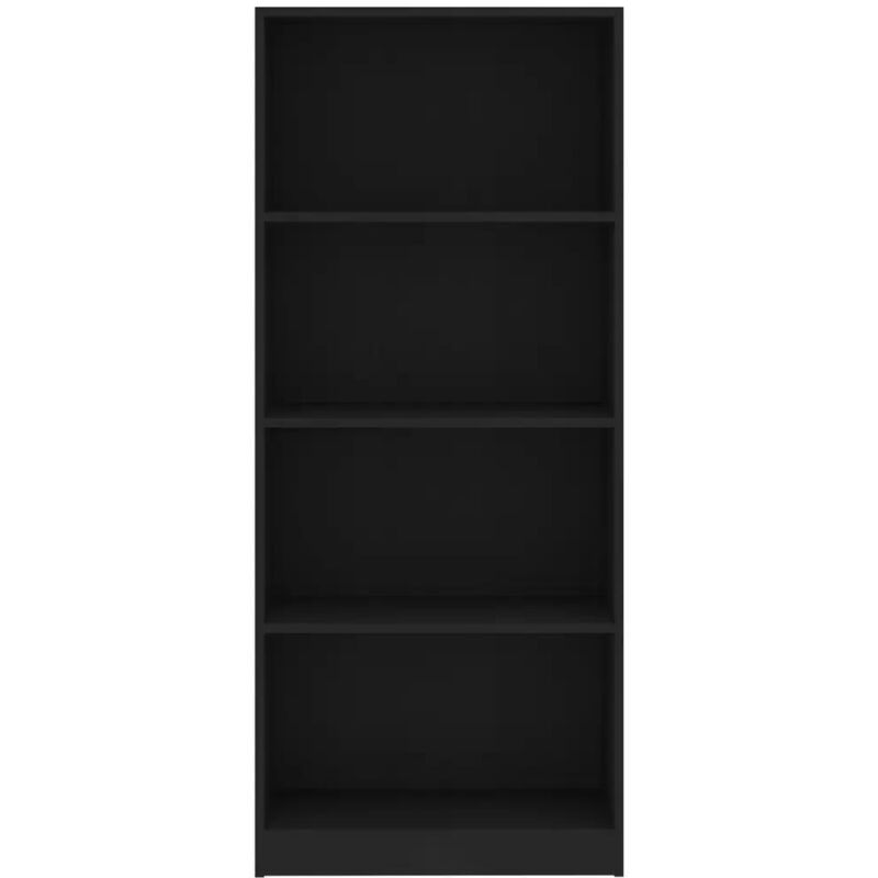 Bibliothèque à 4 niveaux Noir 60x24x142 cm Bois d’ingénierie