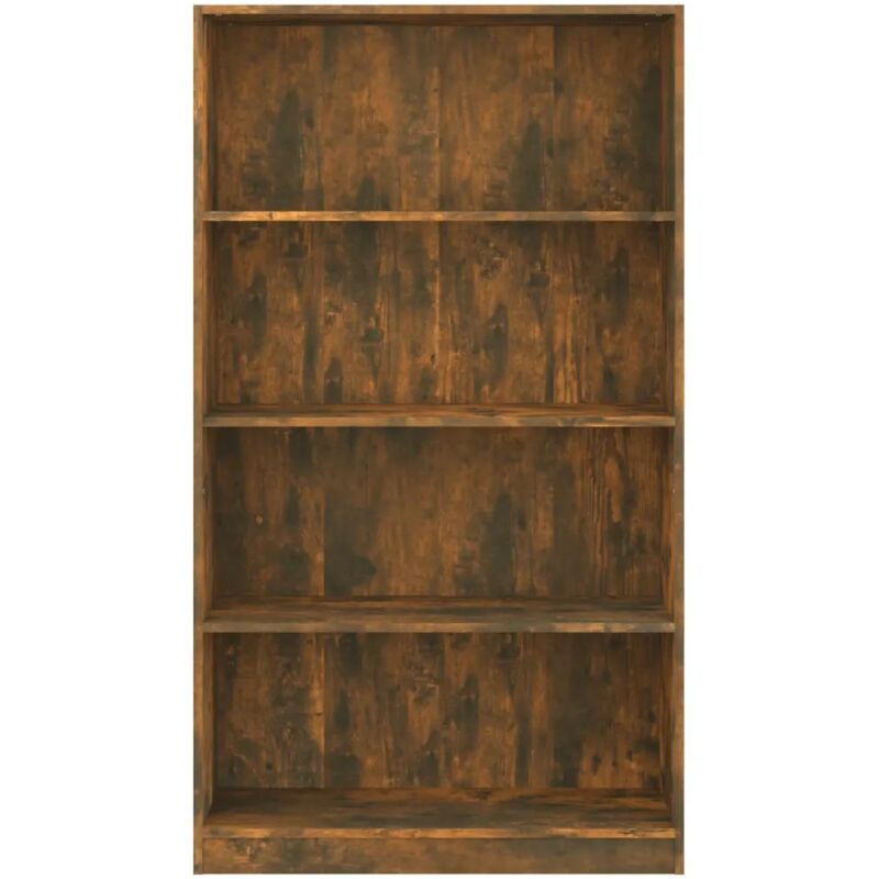 Bibliothèque 4 niveaux Chêne fumé 80x24x142cm Bois d'ingénierie