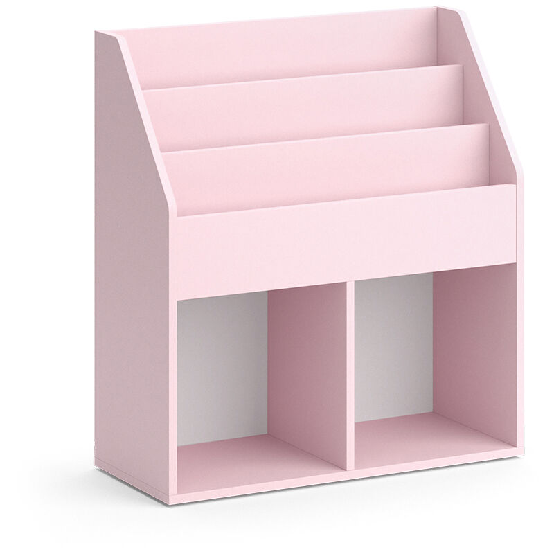 Vicco - Bibliothèque enfant Luigi, Rose, 72 x 79 cm sans boîtes pliantes