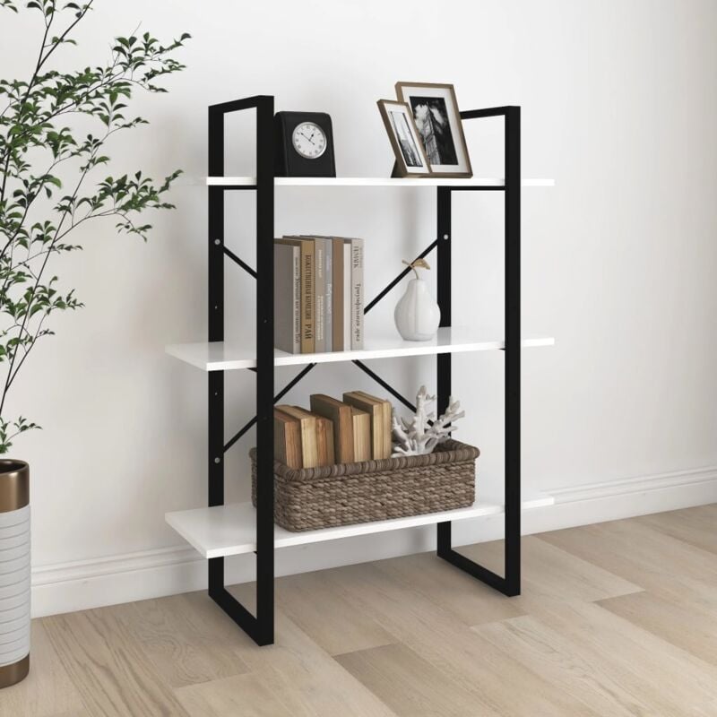 Maison Chic - Bibliothèque Meuble de Rangement Meuble Étagère Blanc 80x30x105 cm Aggloméré 70776