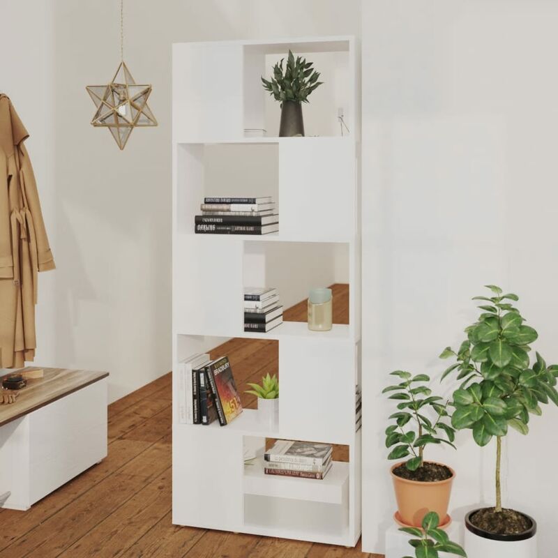 Bh Design - Bibliothèque Séparateur de pièce Blanc 60x24x155 cm Aggloméré