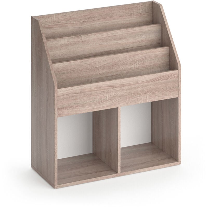 Vicco - Bibliothèque Luigi, Sonoma, 72 x 79 cm avec 2 boîtes pliantes