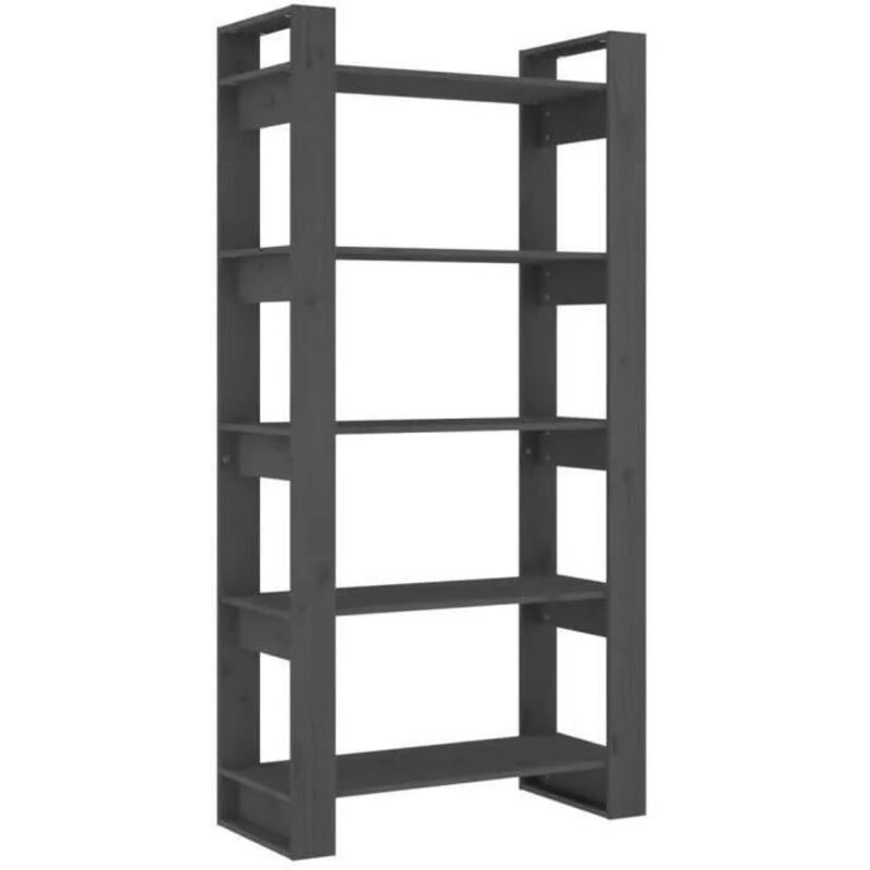 Vidaxl - Bibliothèque/Séparateur de pièce Gris 80x35x160 cm Bois massif