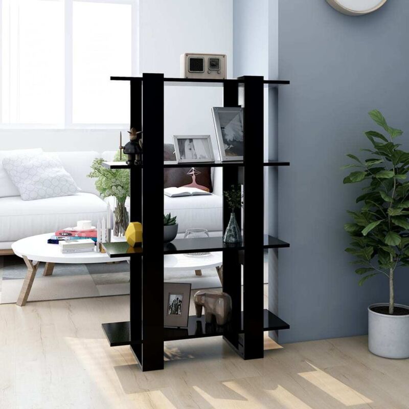 Bibliothèque Séparateur de pièce Noir 80x30x123,5 cm