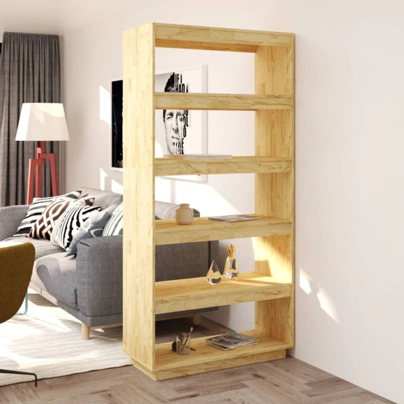 Maison Chic - Bibliothèque/Séparateur de pièce Meuble de Rangement Meuble Étagère 80x35x167 cm Pin massif 25036