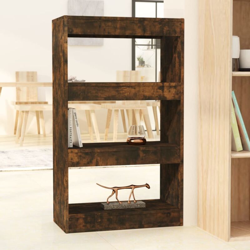 Maison Chic - Bibliothèque/Séparateur de pièce Meuble de Rangement Meuble Étagère Chêne fumé 60x30x103 cm 56920