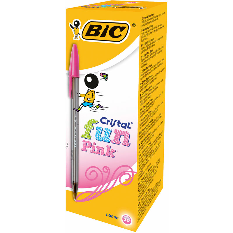 Cristal Fun Ball Pen Pink Box of 20 - BIC