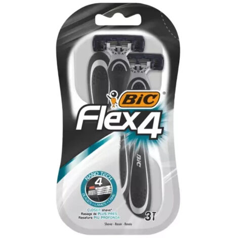 BIC Flex 4 Herrenrasierer, 4 Klingen, 3 Stück