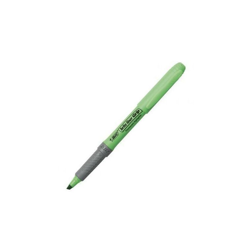 

Bic marcador fluorescente briteliner grip punta biselada verde caja -12u-