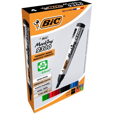BIC Marking 2300 Permanent-Marker Meißel Schwarz, Blau, Grün, Rot 4 Stück(e)