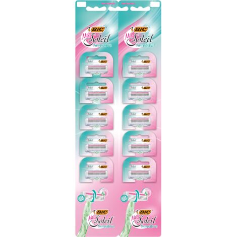 BIC Miss Soleil Sensitive - Rasoi a 3 lame, 10 pezzi
