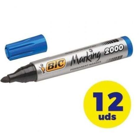 Bic permanentmarker mit der markierung 2000 runde spitze blaue box -12u-